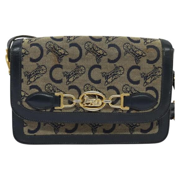 CELINE C Sulky Shoulder Bag Canvas Navy - Picture 2 of 13